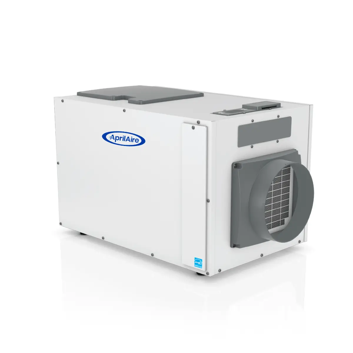 Compact white dehumidifier with vent and control panel.