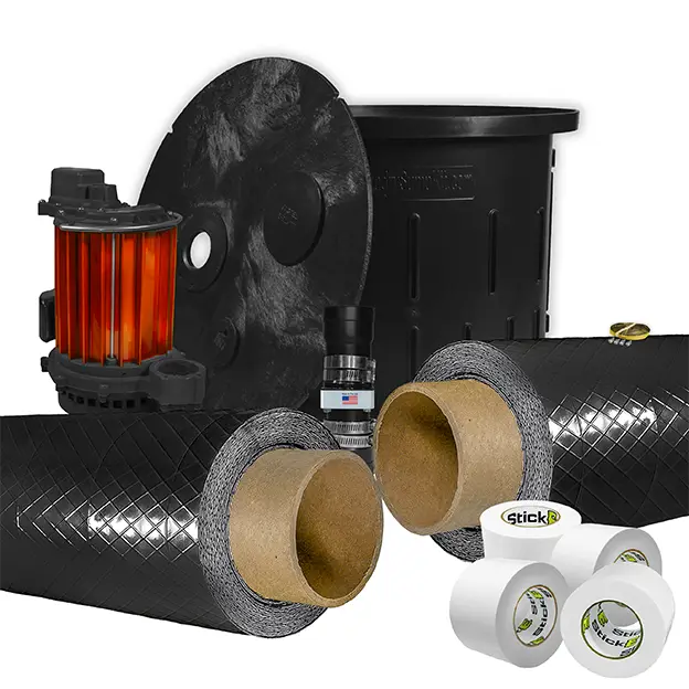 12 mil moisture barrier and sump pump bundle