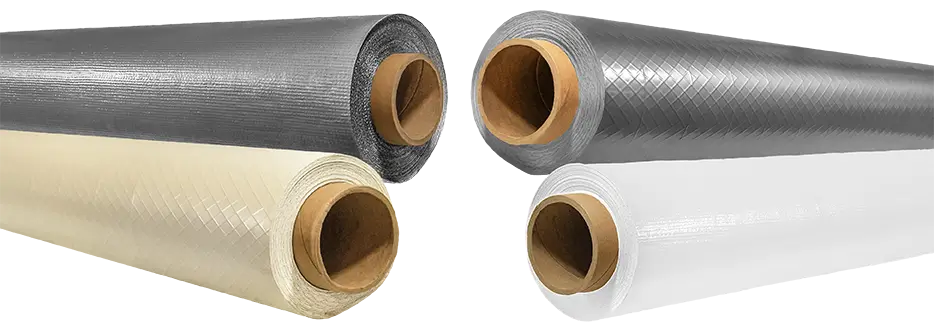 Rolls of aluminum foil with cardboard cores. Rolls of aluminum foil with cardboard cores.